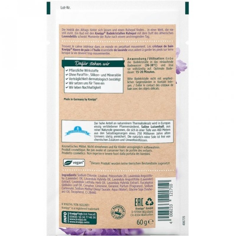 Kneipp Bath Crystals Dreams de Provence Lavender 60g