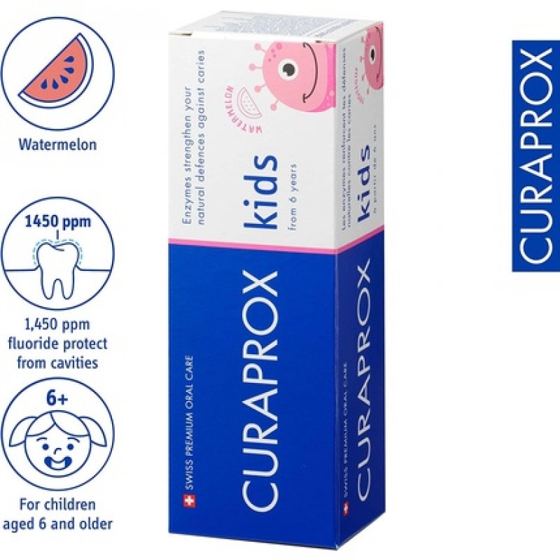 Curaprox Children's Toothpaste Watermelon 60ml - Fresh and Fruity Flavored Toothpaste for Kids 6 Years and Up