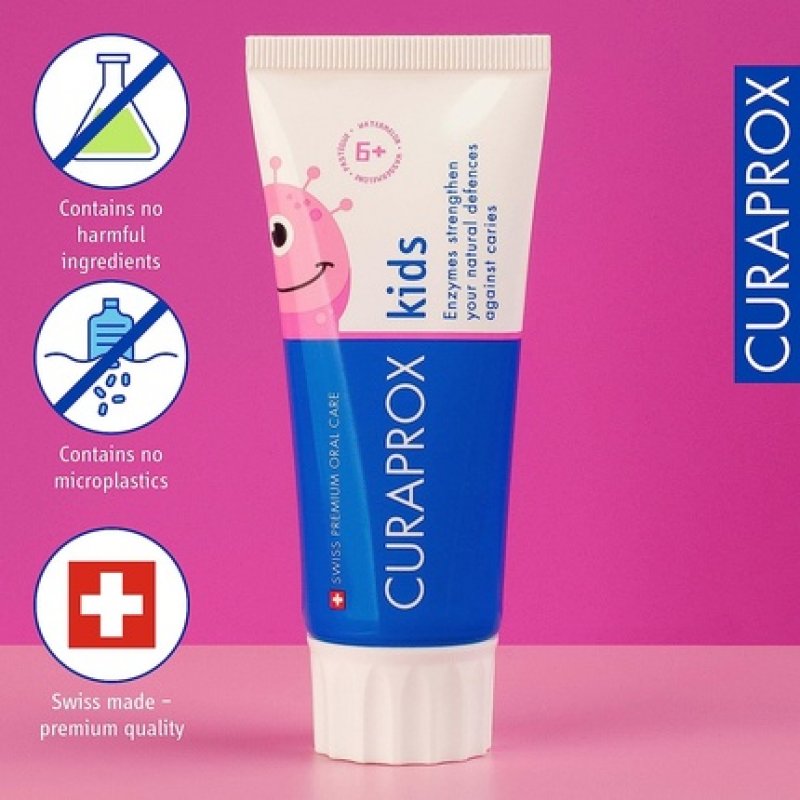 Curaprox Children's Toothpaste Watermelon 60ml - Fresh and Fruity Flavored Toothpaste for Kids 6 Years and Up