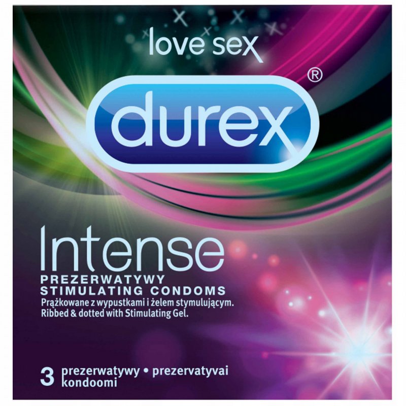 Durex Intense 3 pièce(s) Nervuré et pointillé