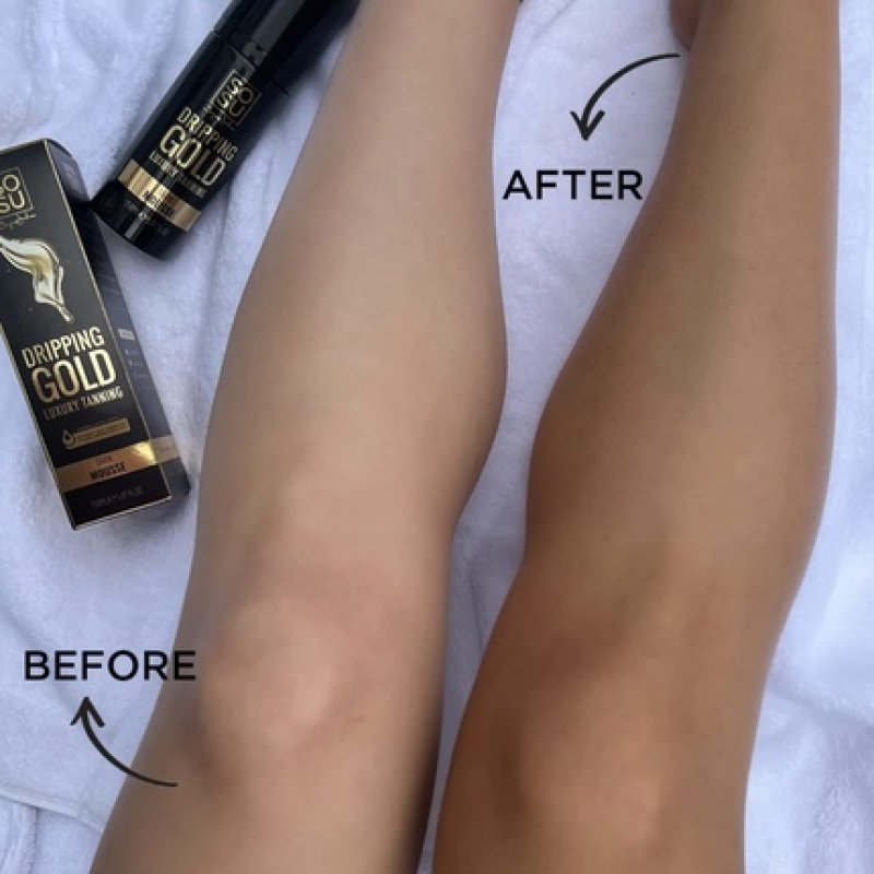SOSU Dripping Gold Luxury Self Tanning Mousse 5 Oz Dark with Hyaluronic Acid and Vitamins A & E