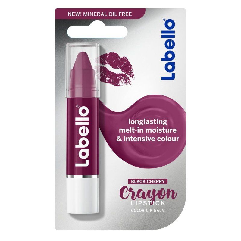 Labello Crayon Lipstick Black Cherry lip balm & scrub Women 3 g