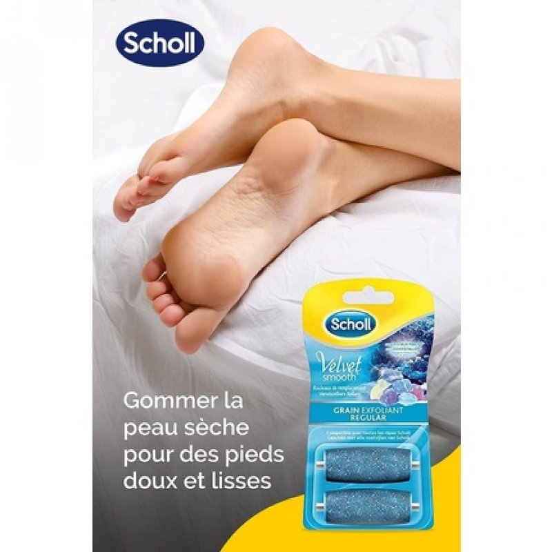Scholl Velvet Smooth Express Pedi Crystal Diamonds Exfoliating Grain 2 Replacement Rolls 2 Count