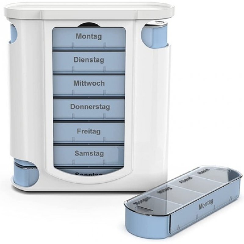 Haro for You White Pill Box with 7 Individual Pill Cases for Each Day - Easy Weekly Dosage