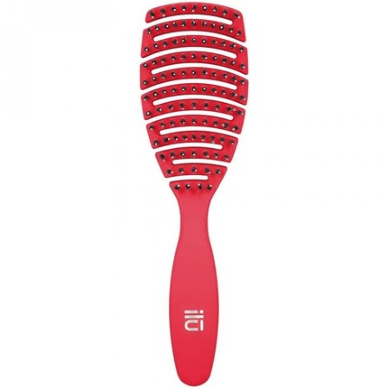 TB Tools for Beauty ILU My Happy Color Detangling Hairbrush for Wet and Dry Hair Red