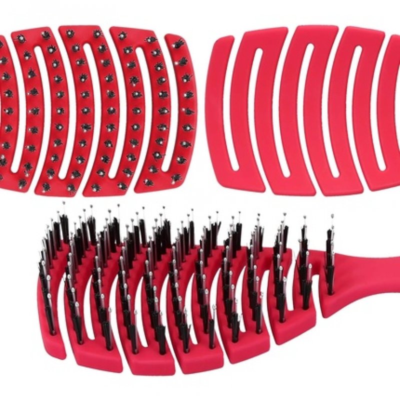 TB Tools for Beauty ILU My Happy Color Detangling Hairbrush for Wet and Dry Hair Red