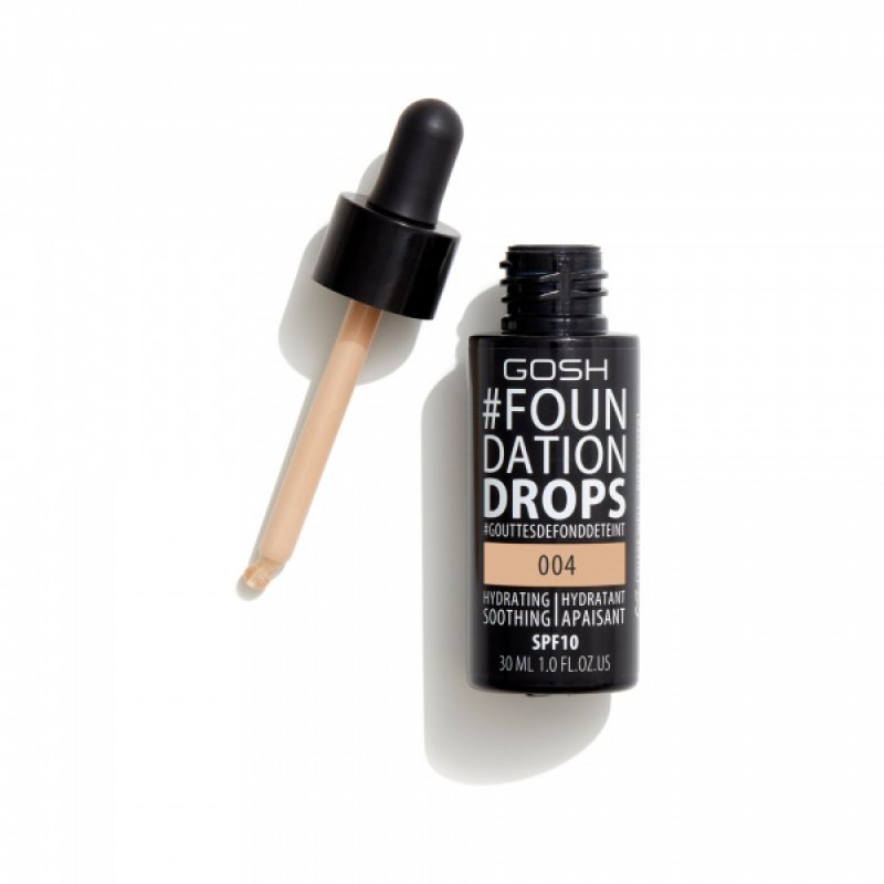 Gosh Foundation Drops Hydrating Spf10 004 Natural 30ml