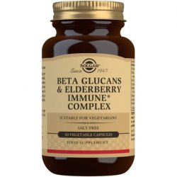Solgar Beta Glucans & Elderberry Immune Complex Vegetable Capsules 60 Capsules - Immune Supportive Nutrients -
