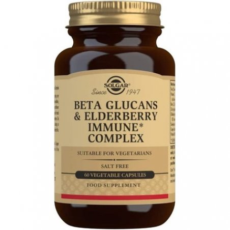 Solgar Beta Glucans & Elderberry Immune Complex Vegetable Capsules 60 Capsules - Immune Supportive Nutrients -
