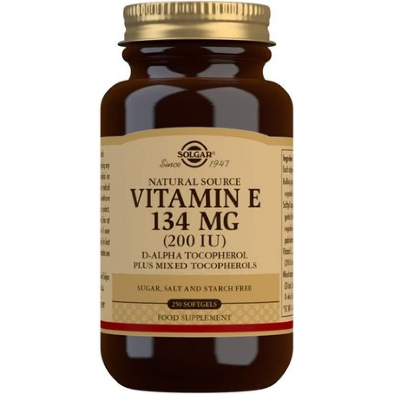 Solgar Vitamin E Softgels 134mg (200 IU) 250 Count