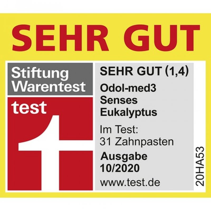 Odol-med 3 SENSES Revitalising Eucalyptus Lime and Mint Toothpaste 75ml