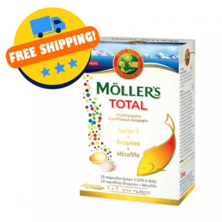 Mollers Total Omega-3, Vitamins, Minerals 28 Capsules and 28 Tablets