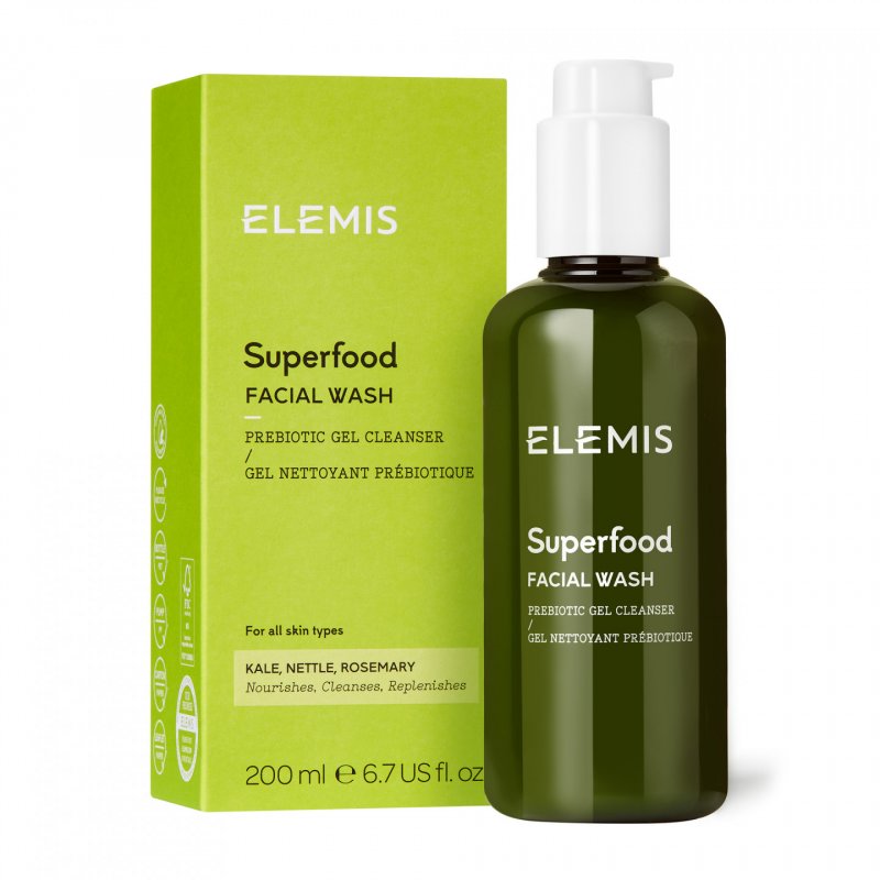 ELEMIS Superfood Facial Wash Nutrient-Rich Gel Skin Cleanser with Pre-Biotic 200ml