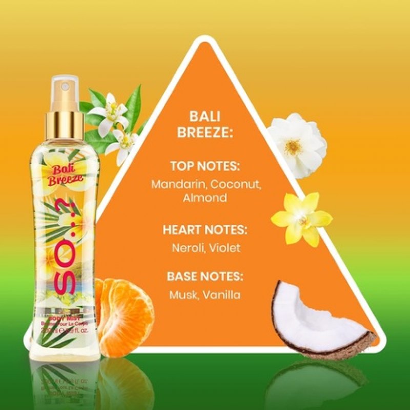 So...? Summer Escapes Women's Bali Breeze Body Mist Fragrance Spray 200ml