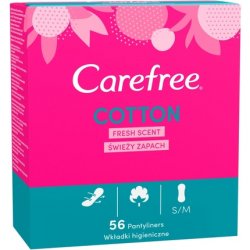 Carefree Cotton Feel Normal Panty Liners with Fresh Scent 56 Pieces