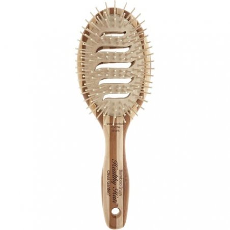 Olivia Garden Bamboo Touch Brush Eco-conscious Bamboo Detangle Hair Brush Nylon Bristles Size M Vent