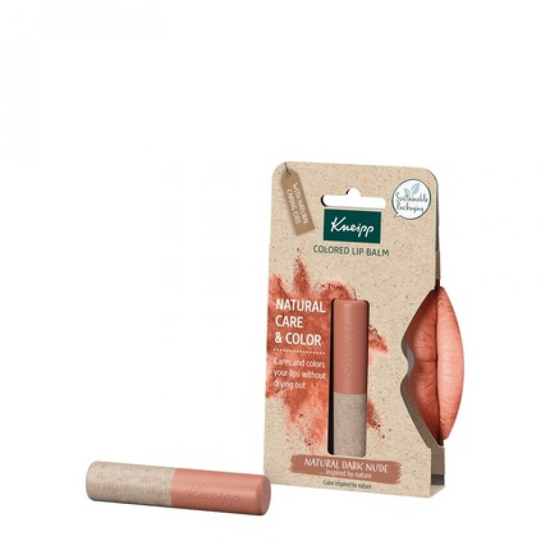 Kneipp Lip Balm with Natural Color Dark Nude Length Effect Vegan and 100% Natural Origin