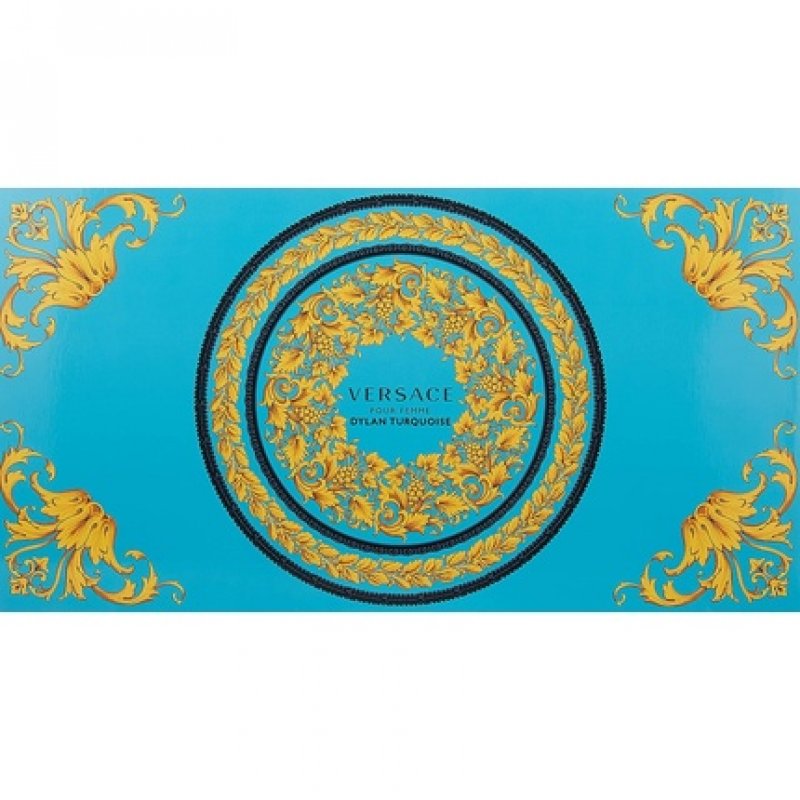 Versace Dylan Turquoise Femme Set: Eau de Toilette Spray 100ml, Shower Gel 100ml & Body Lotion 100ml