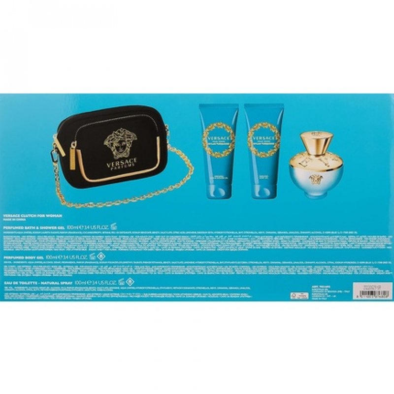 Versace Dylan Turquoise Femme Set: Eau de Toilette Spray 100ml, Shower Gel 100ml & Body Lotion 100ml