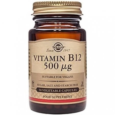 Solgar Vitamin B12 500µg Vegetable Capsules Easy to Take Form - Vegan