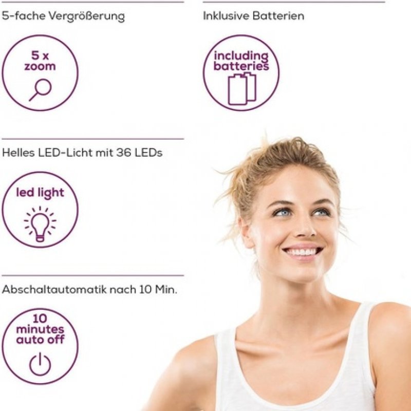 Beurer BS 89 LED Cosmetic Mirror Wall Mounted with 5x Magnification