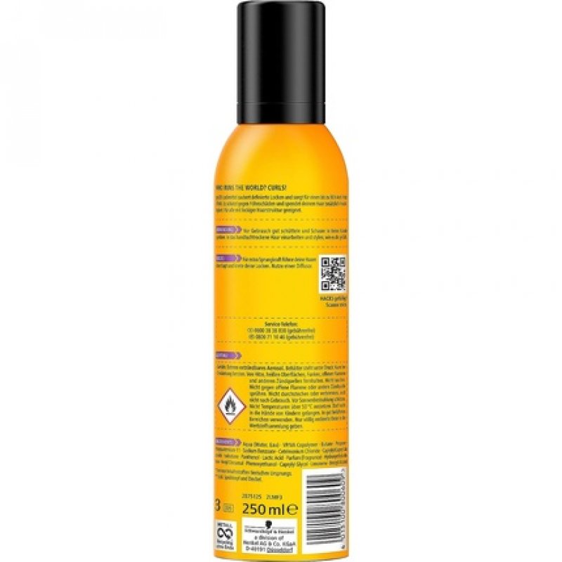 got2b Lockmittel Schaumfestiger 250ml Curl Mousse with Hold 3 for Defined Curls and Bounce, Tames Flyaways with