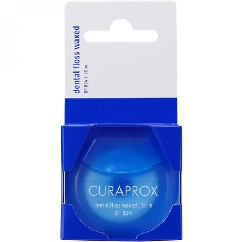Curaprox DF 834 Waxed Mint Dental Floss in Dispenser 50m