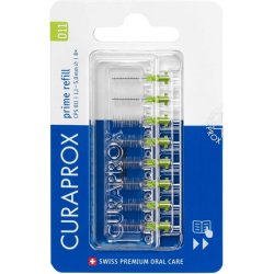 Curaprox CPS 011 Prime Refill Interdental Brushes Lime Green 8 Count 8 x 1.1mm 5mm Internal Toothbrushes