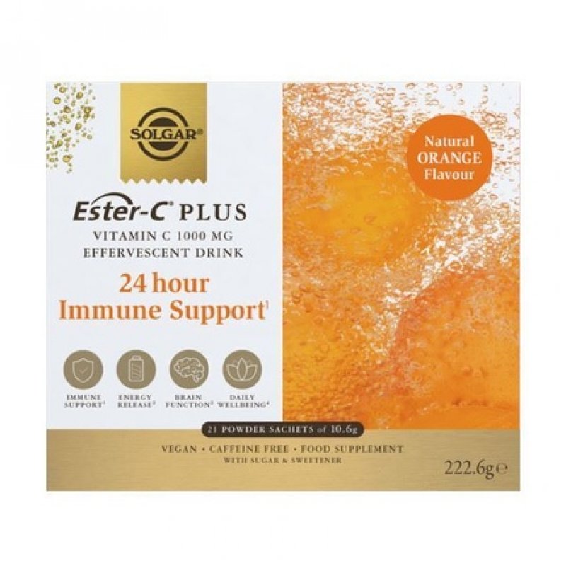 Solgar Ester-C Plus Effervescent Vitamin C 1000mg Drink Powder 21 Pack