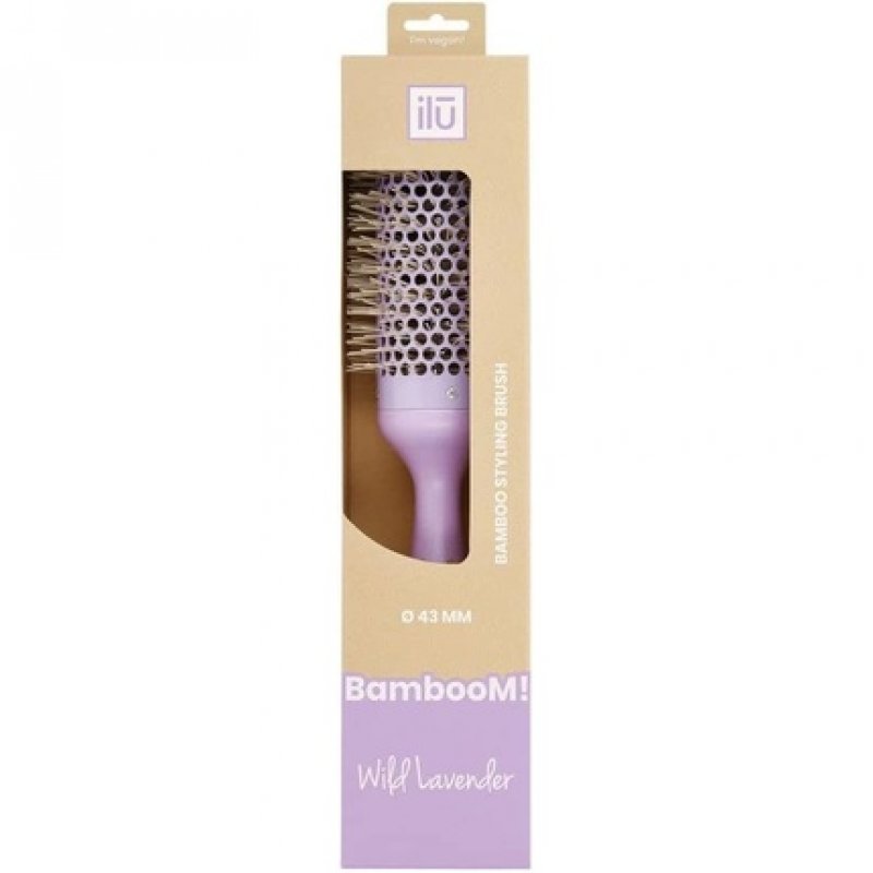 TB TOOLS FOR BEAUTY T4B ILU Bamboo Round Styling Hair Brush for Medium and Long Hair with Removable Tips Ceramic