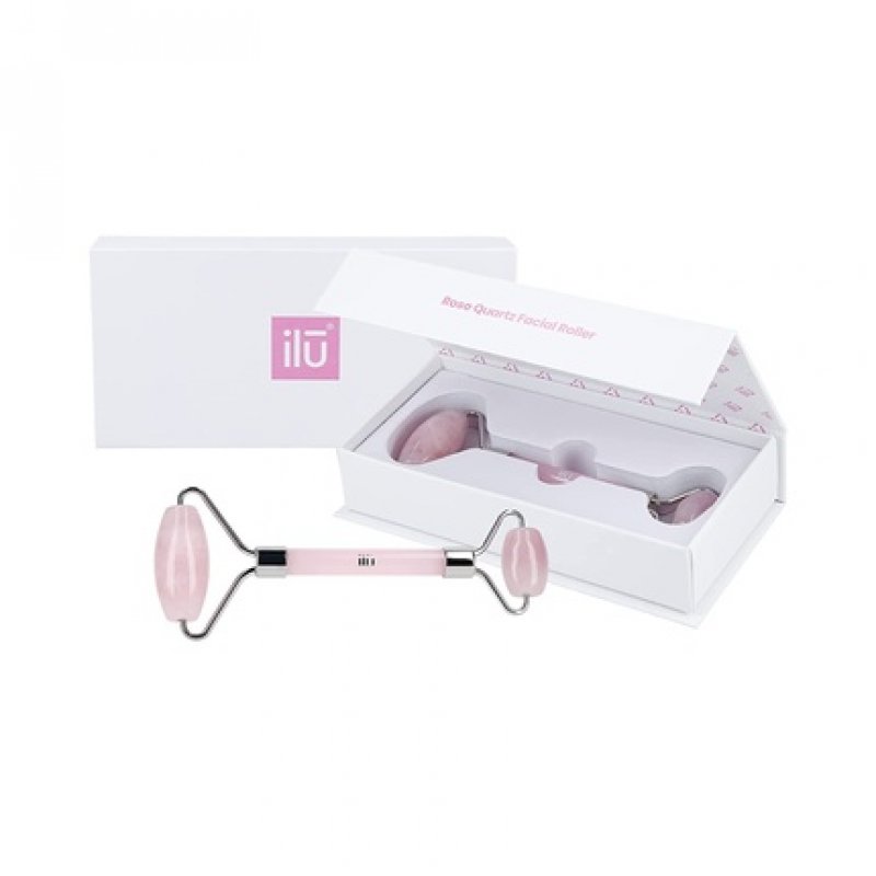 T4B ilu Rose Quartz Roller for Improving and Cleansing Skin, Reducing Appearance of Wrinkles and Improving Circulation