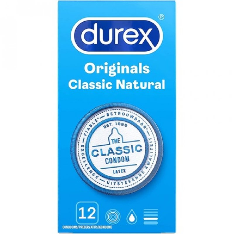 Durex Classic Natural Condoms - Pack of 12