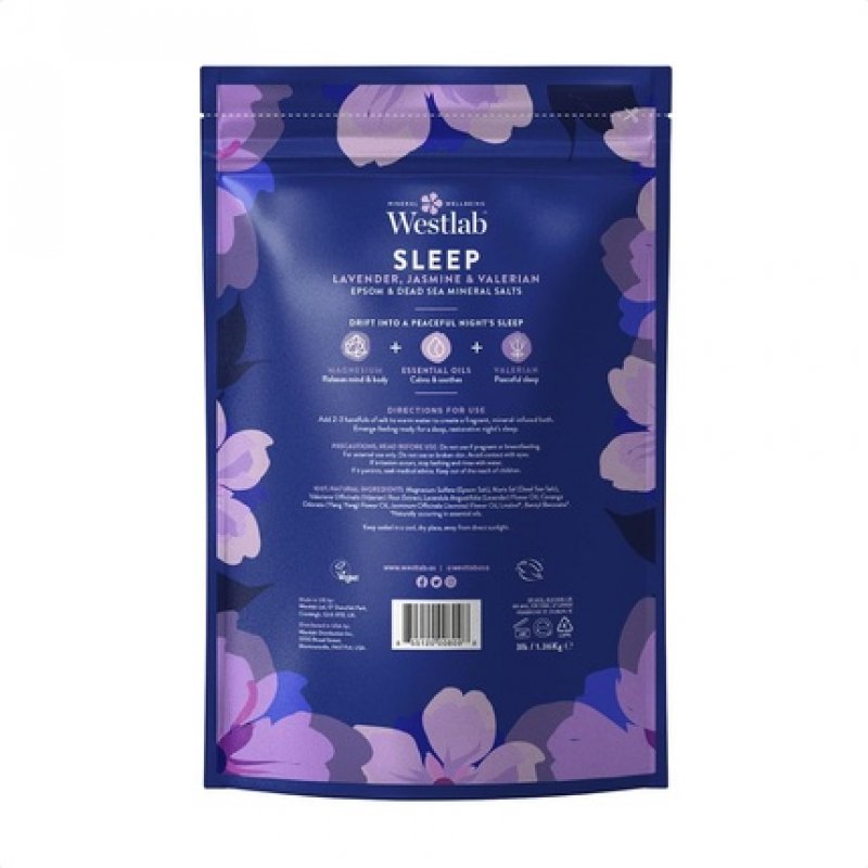 Westlab Sleep Epsom & Dead Sea Salts with Lavender Jasmine & Valerian 1kg