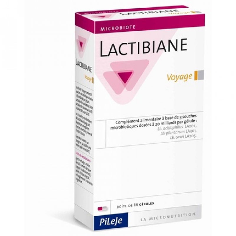 LACTIBIANE Voyage PiLeJe Probiotics for Travelers Healthy Body 14 Capsules