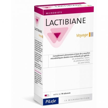 LACTIBIANE Voyage PiLeJe Probiotics for Travelers Healthy Body 14 Capsules
