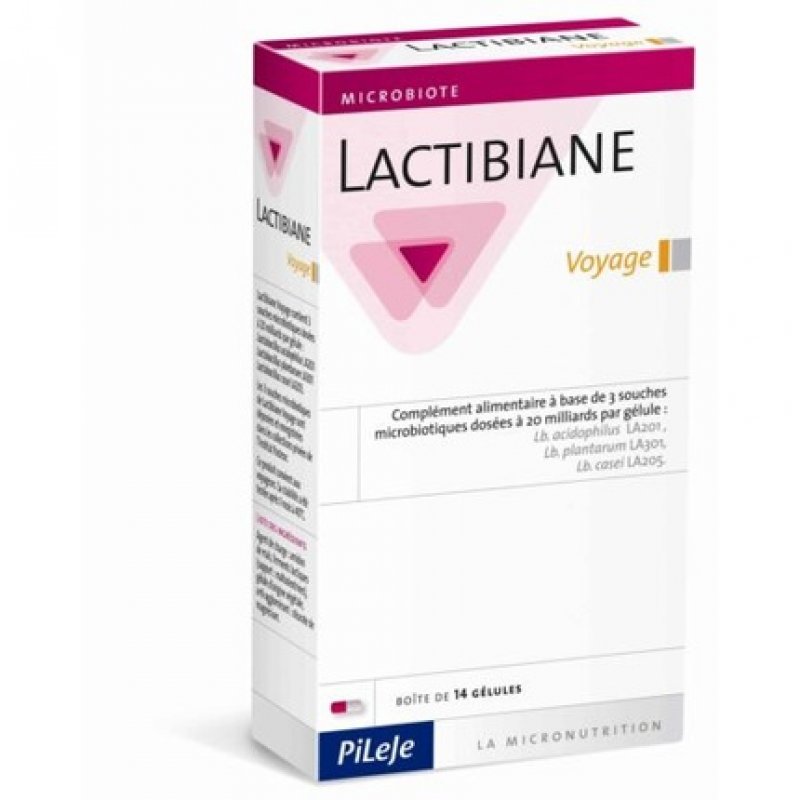 LACTIBIANE Voyage PiLeJe Probiotics for Travelers Healthy Body 14 Capsules