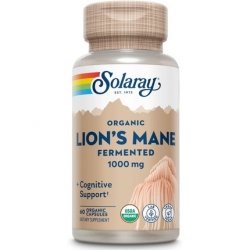 Solaray Fermented Lions Mane Mushroom Healthy Brain Function Mental Focus Immune Support 60 Vegcaps