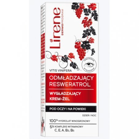 Lirene Rejuvenating Smoothing Eye and Eyelid Cream Gel with 5% Vitamins C, E, A, B3, B5