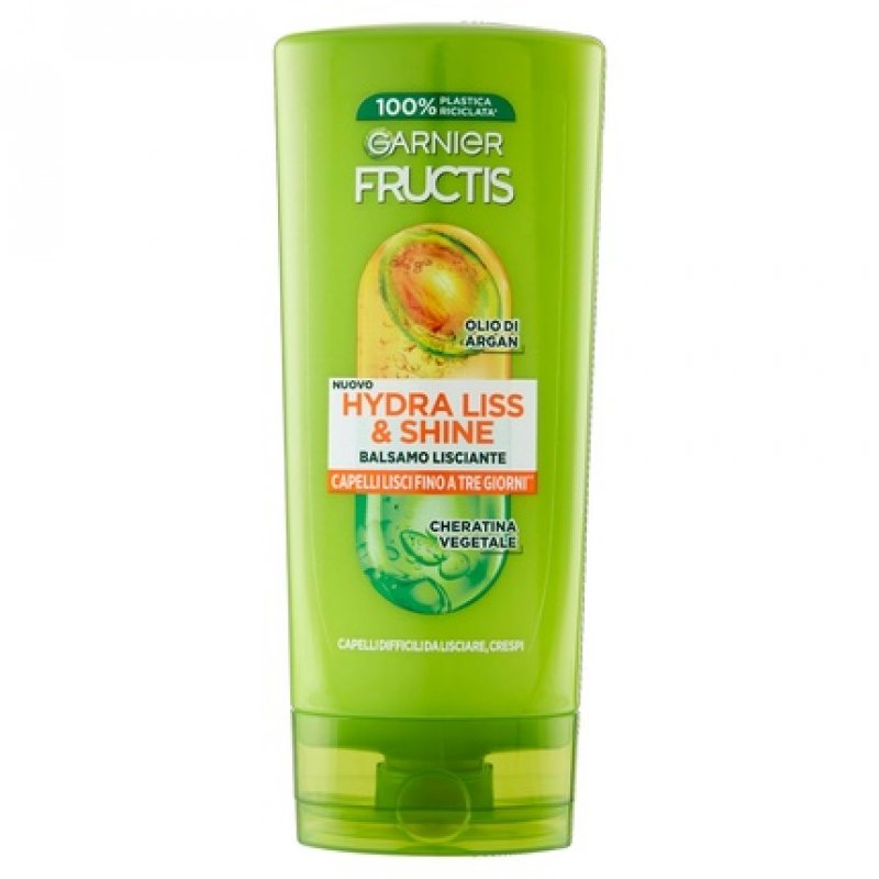 Garnier Fructis Hair Conditioner for Frizzy, Shiny Hair with Argan Oil and Plant Keratin Hydra Liss & Shine 200ml