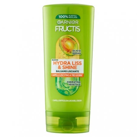 Garnier Fructis Hair Conditioner for Frizzy, Shiny Hair with Argan Oil and Plant Keratin Hydra Liss & Shine 200ml