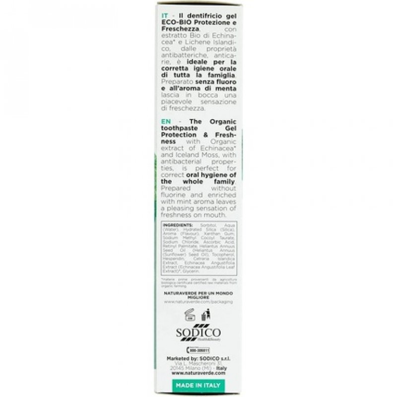 Natura Bio Toothpaste with Echinacea Extract 75ml
