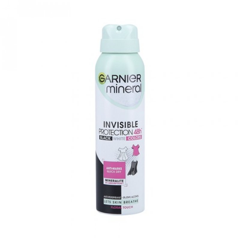 Garnier Invisible Black White Colors Deodorant for Women 48h Protection 150ml Spray