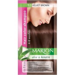Marion Hair Dye Shampoo with Aloe and Keratin 52 Velvet Brown