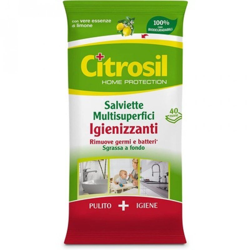 Citrosil Home Protection Lemon Sanitizing Wipes 40 Wipes