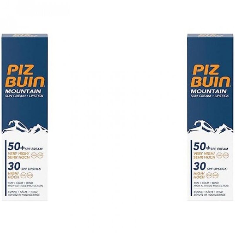 Piz Buin Mountain Sunscreen and Lip Care with SPF 50 for Skiing and Hiking