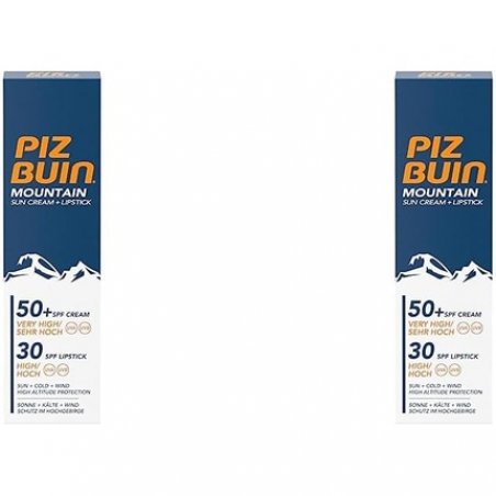 Piz Buin Mountain Sunscreen and Lip Care with SPF 50 for Skiing and Hiking