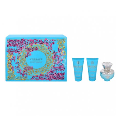 Versace Dylan Turquoise eau de toilette 50ml body lotion 50ml shower gel 50 ml, gift set for women