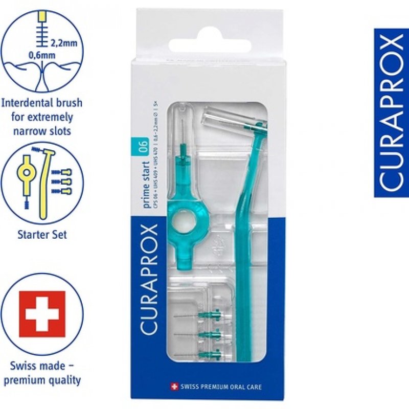 Curaprox CPS 06 Prime Start Interdental Brush Kit Turquoise 5 x 0.6mm