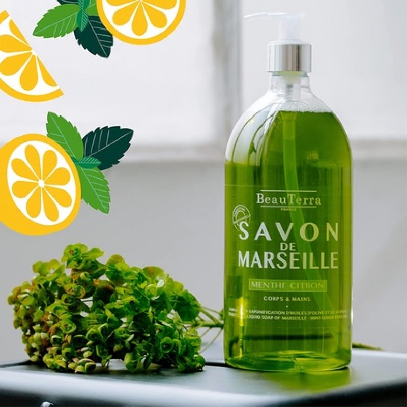 Beau Terra Marseille Citrus and Mint Body and Hand Soap 1L