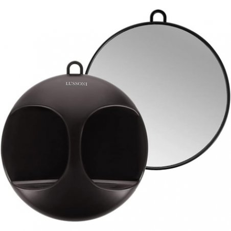 T4B LUSSONI Black Wide Practical and Professional Hairdressing Hand Mirror 29cm for Salons Barbers Beauticians for Men